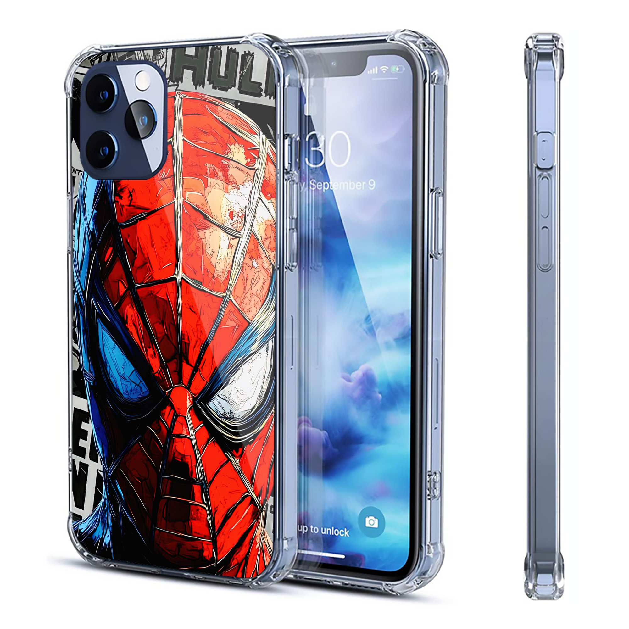 （画像用） Spider Man スパイダーマン 【iPhone 12シリーズ対応】透明スマホケース（クリアソフトケース）